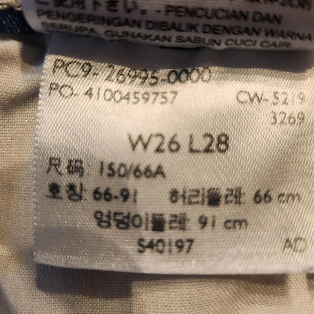 Levis Premium Straight Jeans‎ Blue High Rise Button Fly 26x28 26995-0000